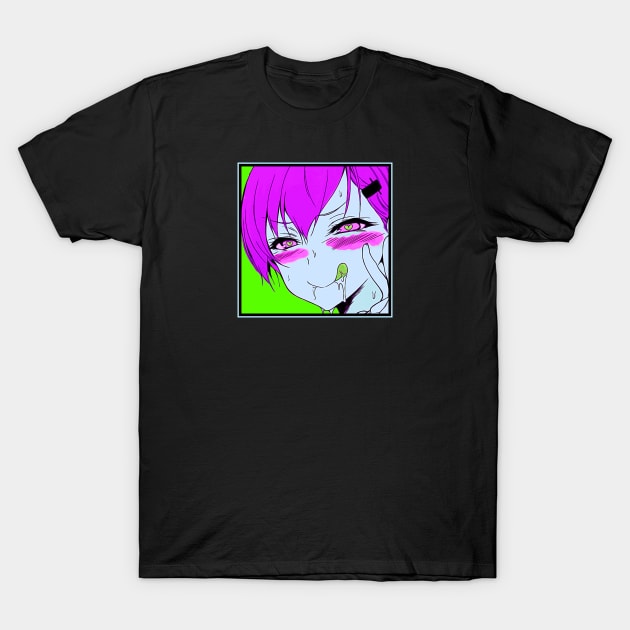 Ahegao Heart Eye Pop Art T-Shirt by BigTexFunkadelic